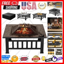 Heavy-Duty 32-Inch Fire Pit Table for Outdoor Enjoyment - Easy Assembly Included