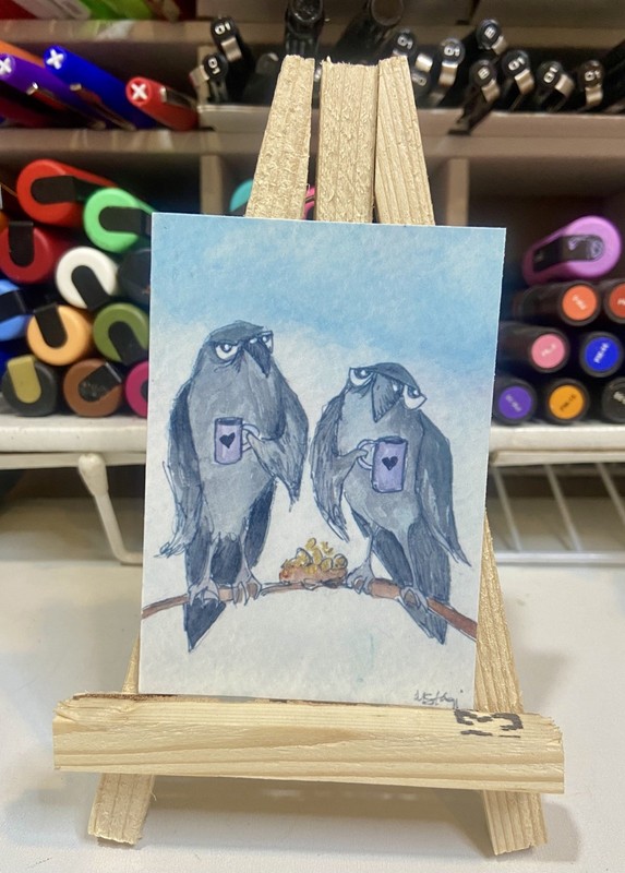 Aceo Original Limited Edition Print Bird 2.5 x 3.5 Melissa Stagi