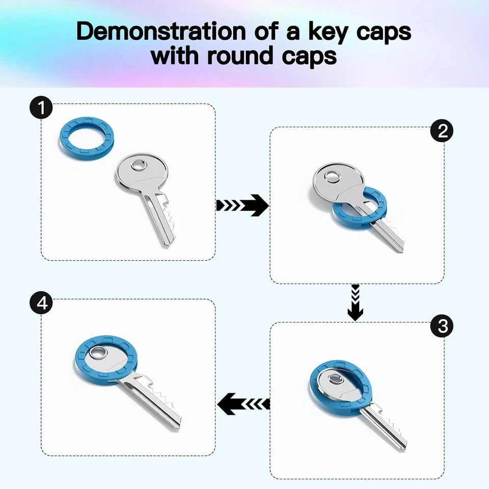 24pcs Key Cap/Ring Silicone Identifier Cover, Color Coded Key ID Tags ...