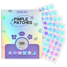 Cute Shining Pimple Patches for Face 300 Pcs, Multiple Shape Blemish Stickers wi