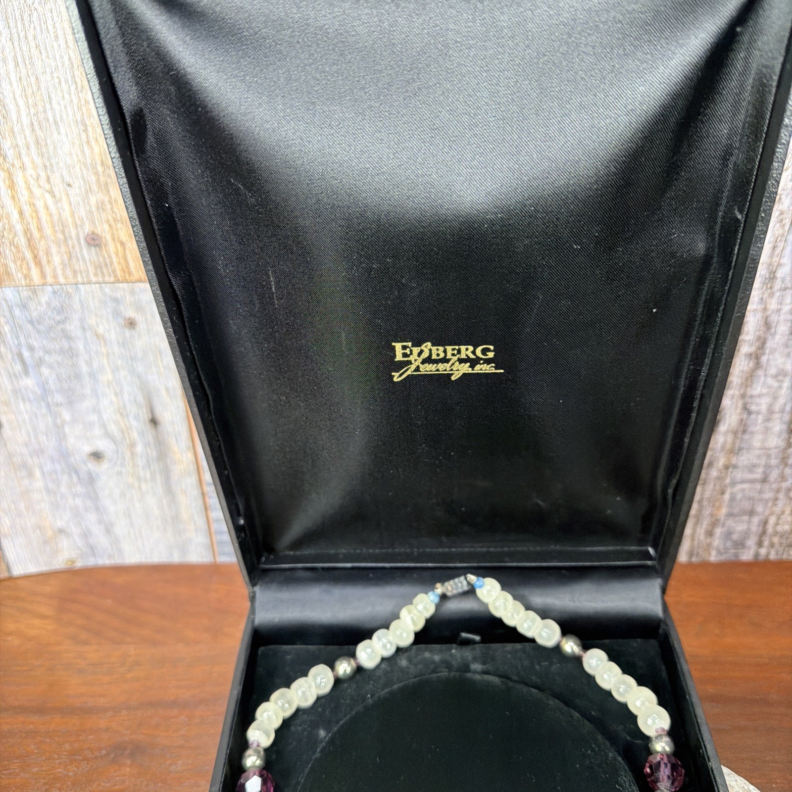 Turquoise Rectangular Bar Necklace Amethyst Silve… - image 2