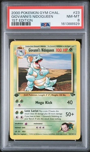 2000 POKEMON GYM CHALLENGE 1ST EDITION #23 GIOVANNI'S NIDOQUEEN PSA 8