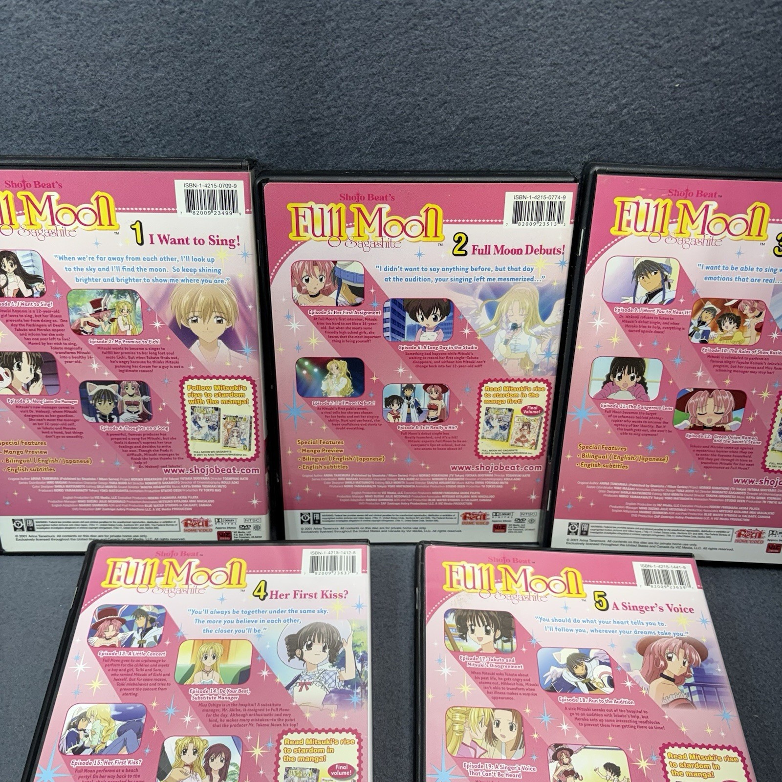 Full Moon O Sagshite 7 DVD Lot (Viz Media 2006) Volume 1 2 3 4 5 6 7