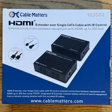 Cable Matters 300-Ft. HDMI Extender over Single Cat 6 Cable with IR Control