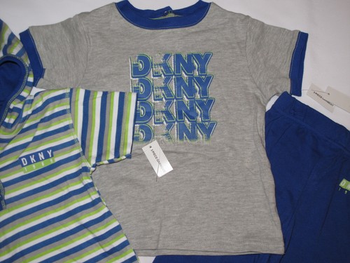 NWT DKNY 3 PC hoodie jacket set BOY size 12M white, navy blue, gray - Picture 4 of 6