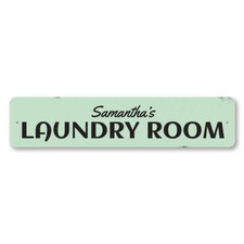 Laundry Room Name Sign, Personalized Laundry Room Metal Wall Decor - Aluminum