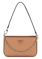Guess Noelle Mini Top Zip Shoulder Bag Schultertasche Tasche Beige Hellbraun