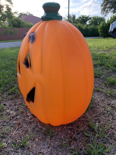 Vintage 80er beleuchtete Blasform JackLaterne Kürbis 24" Halloween GETESTET & FUNKTIONIERT - Bild 8 von 8