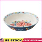 Floral Stoneware Serving Bowl Oven Microwave Dishwasher Safe Rustic Home Decor