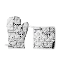 THE MIGHTY MYTH Personalized Oven Mitts & Pot Holder Set Glove Pad for Cooking