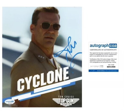 JON HAMM SIGNED TOP GUN MAVERICK 8x10 PHOTO - ACOA COA