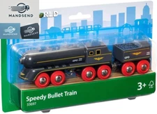 World - 33697 Speedy Bullet Train - Engaging 2-Piece Wooden Toy Train Set