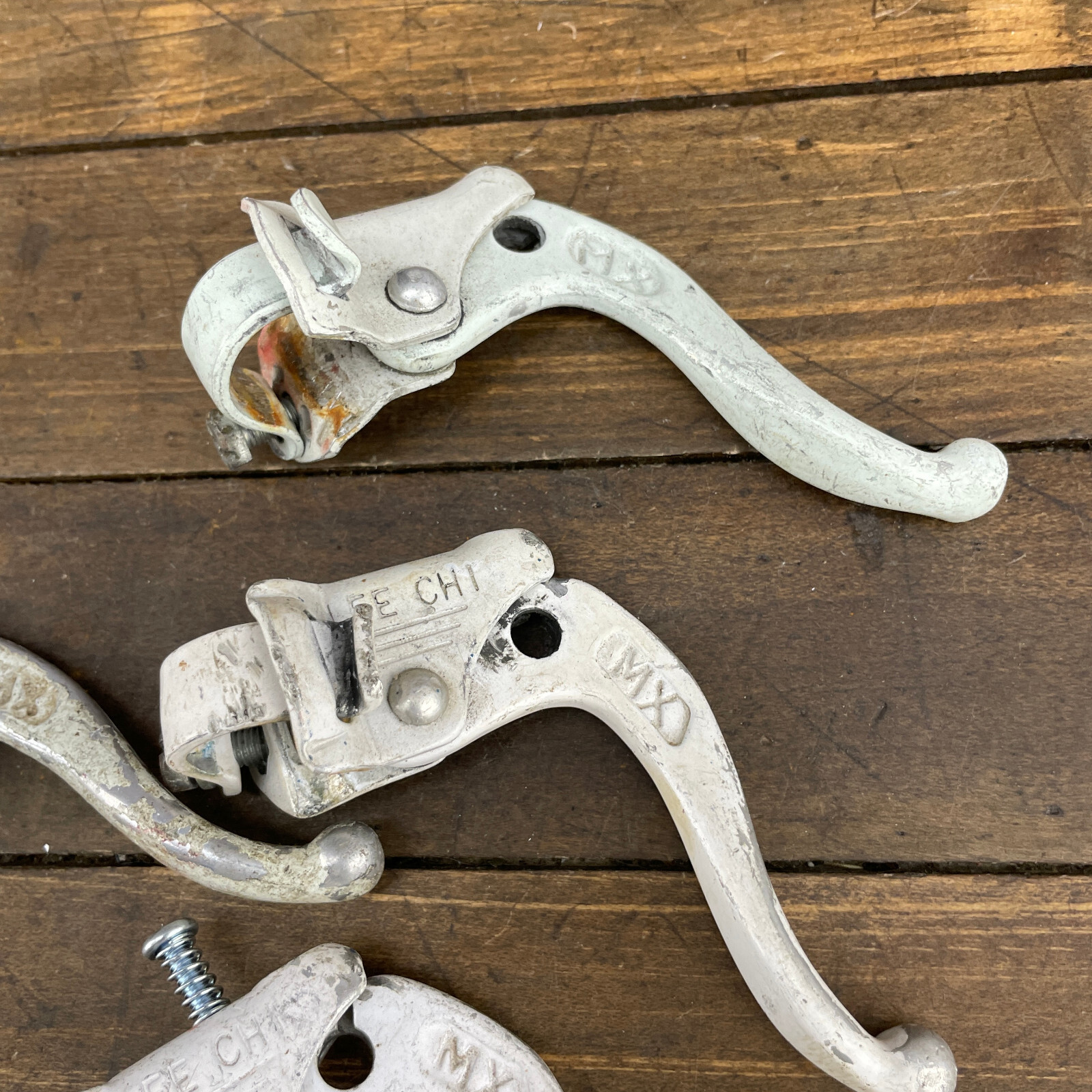 Old School BMX Brake Lever Lot 5 PARTS Vintage Levers 1 Clamp White Tech 4 A4