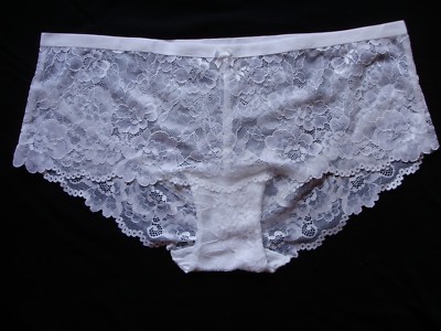 SHORT CULOTTE SLIP MARKS & SPENCER L - UK 14 HIPSTER WHITE FLATTER ME BI-PACK 