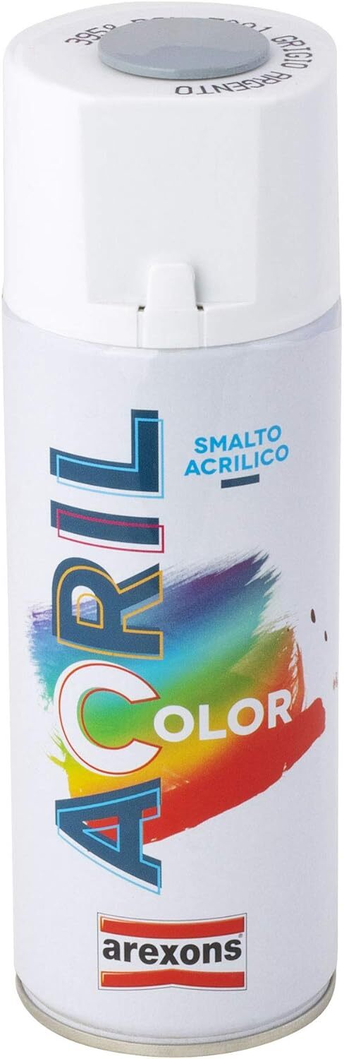 BOMBOLETTA SPRAY SMALTO ACRILICO ACRILCOLOR 3958 GRIGIO ARGENTO RAL 7001 AREXONS