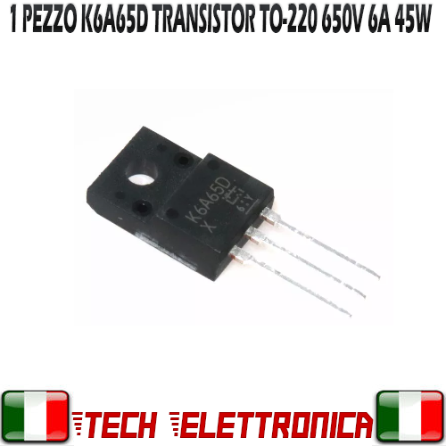 TK6A65D K6A65D K6A65 Transistor Mosfet N-Channel 650V 6A 45W TO220 - Photo 1/1