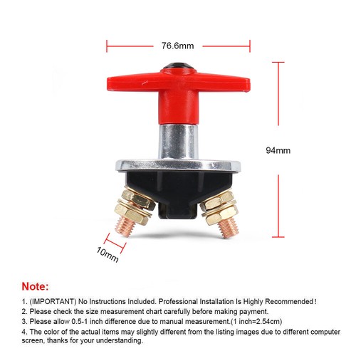 12V/24V Battery Isolator Disconnect Cut Off Power Kill Switch for Car Truck Boat - Picture 2 of 7