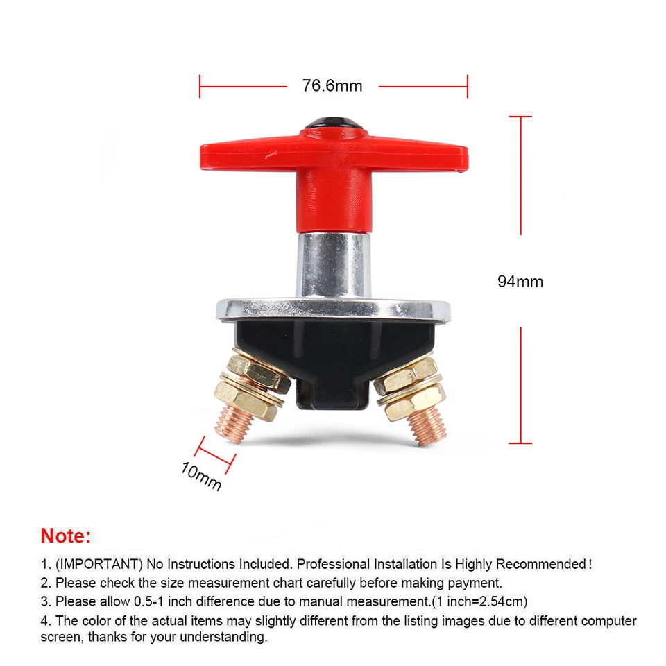 Isolador de bateria 12V/24V desconexão interruptor de desligamento de energia para carro caminhão barco - Imagem 2 de 4