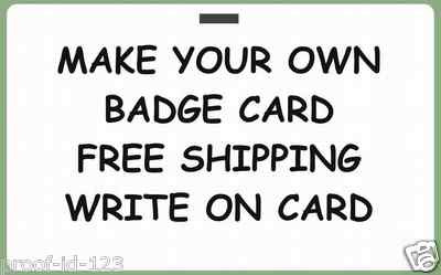 2 Blank Plastic Make Your Own Badge ID Card Pocket Reference Nurse Paramedic