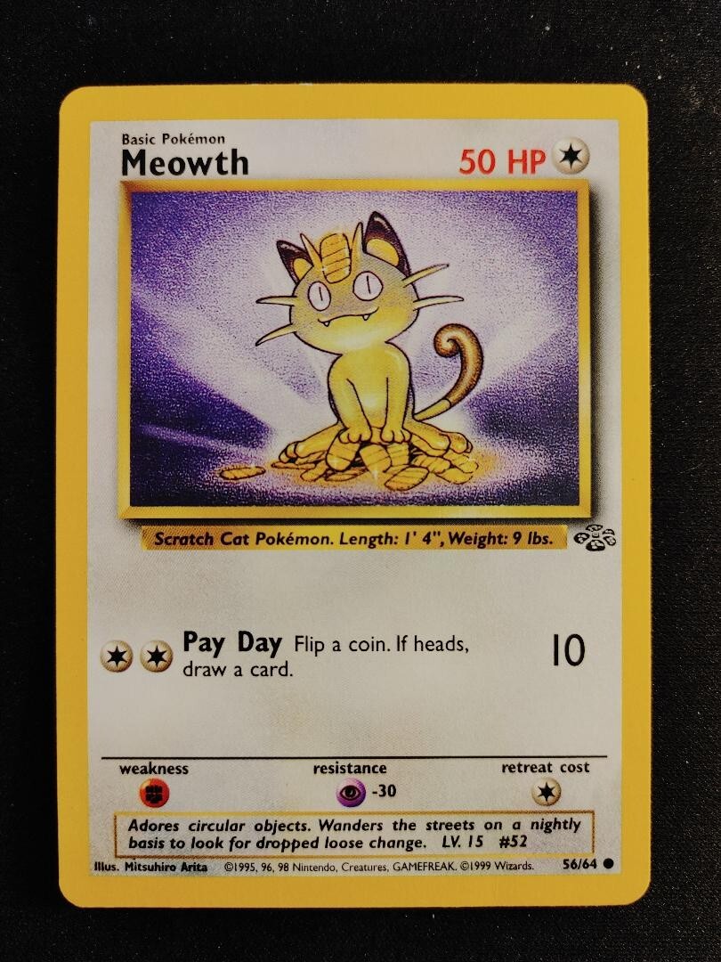 Meowth 50HP 56/64 Jungle Common Mint Condition