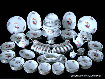 130 PC NEW CZECH BOHEMIAN THUN FINE CHINA BERNADOTTE DINNER SET FOR 12 SONATA #2