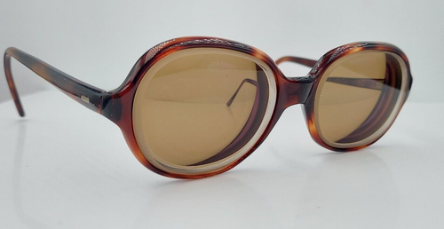 Vintage Spex Georgette Tortoise Oval Horn-Rimmed Sunglasses France FRAMES ONLY