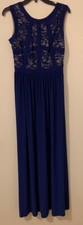 Formal Dress Cobalt Blue 59 inches long Medium Size 6 Only worn once
