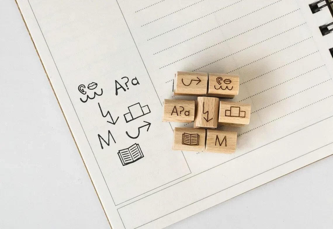 Lehrerstempel Set Fresch Strategien Rechtschreibung Grammatik Schule Stempel Set