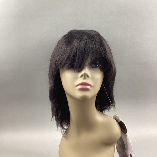 Peluca de cabello humano HH-Natural Curly Bob #Marrón natural húmedo y ondulado 100 % sin procesar - Imagen 2 de 9