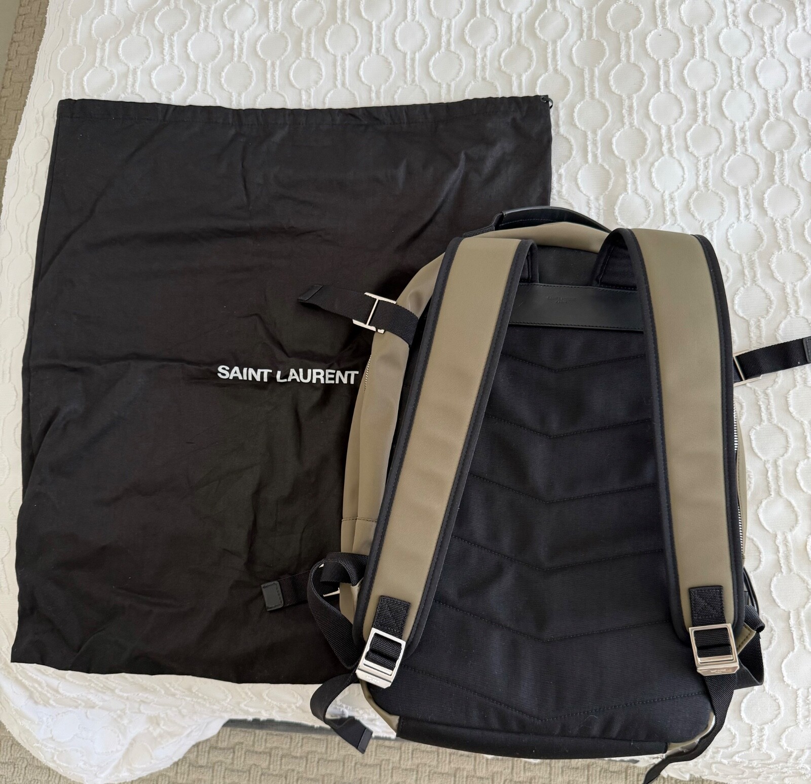 Zaino trekking città SAINT LAURENT tela pelle