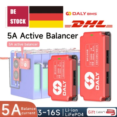 Scheda equalizzatore batteria DALY BMS 3S-16S 5A Li-Ion LiFePo4 Active Balancer DE
