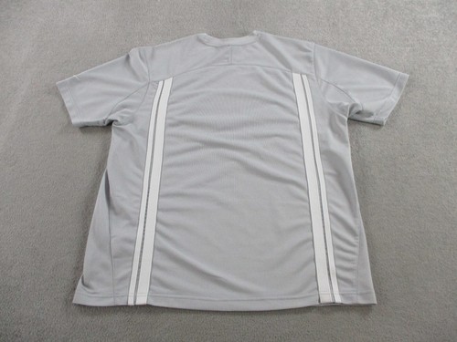 VINTAGE Nike Shirt Mens Large Gray White Stripe Crewneck Swoosh 00s Athletic Y2K - Picture 3 of 11