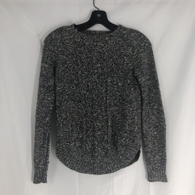 SO Perfect Pullover Gray Cable Knit Sweater Fitted Women s Size XS