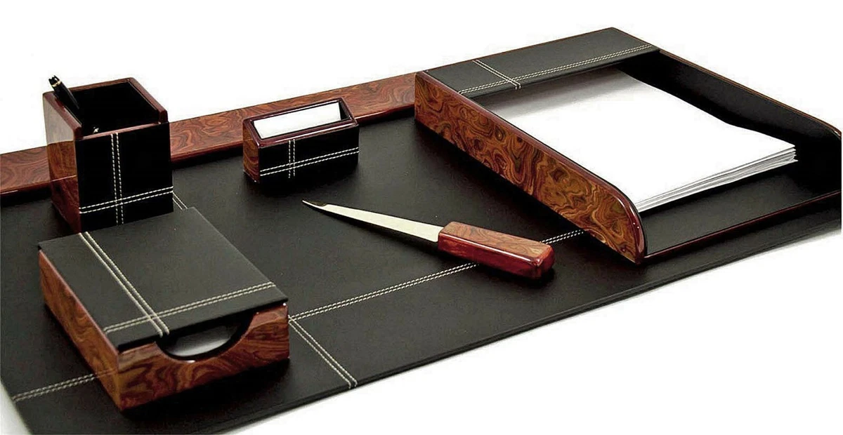 Wood and 2024 leather desk