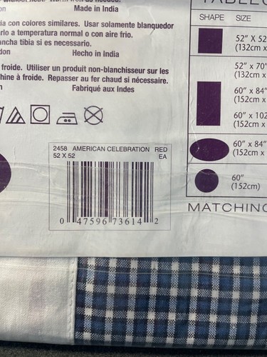 Lifestyles by Bardwil Tablecloth 52"X52" Square American Celebration Red - Picture 4 of 5