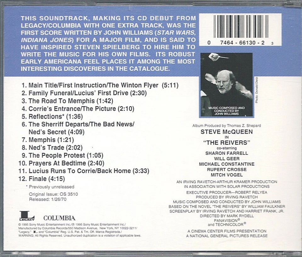 The Reivers - John Williams (Original Soundtrack, 1995) - Image 2 of 2