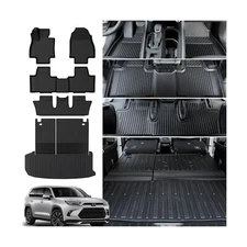 Floor Mats Trunk Mat with Backrest Mat 2-in-1 for 2024 2025 Toyota Grand High...