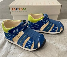 Geox Sandalo Ragnetto Bimbo Bambino Pelle Tessuto Jeans Come Nuovo Taglia Tg. 19