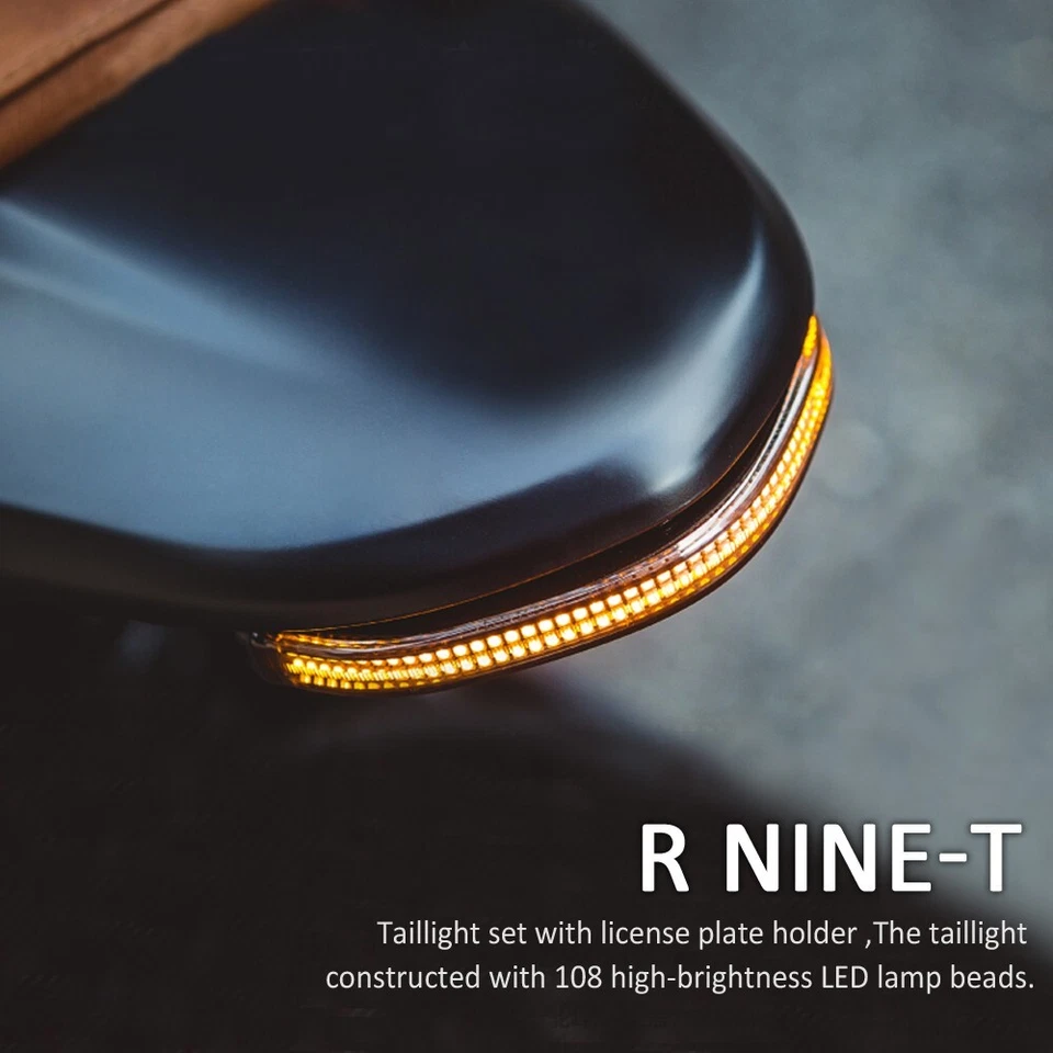 Soporte de matrícula trasero ordenado guardabarros luces LED para BMW R Nine T RNineT Foto 3 de 4