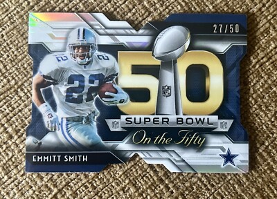 2015 Topps Chrome MINI Emmitt Smith SUPERBOWL 50 PRIZM Refractor /50