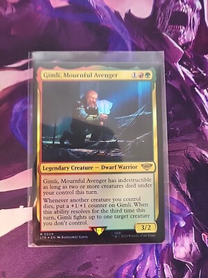 gimli mtg card FOIL Gimli, Mournful Avenger – The Lord of the Rings # 209 Double strike Whenever another legendary creature enters the battlefield under your control Gimli, 6 cards | Magic: