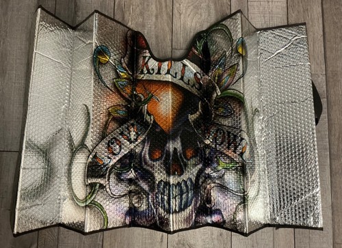 Ed Hardy by Christian Audigier Love kills Slowly Car Sunshade Collectors Item