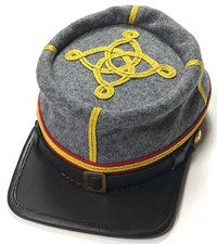 CIVIL WAR CONFEDERATE CS CAPTAIN ARTILLERY OFFICER KEPI FORAGE CAP-XLARGE