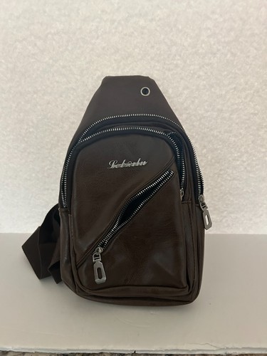 mens letter diagonal sling bag