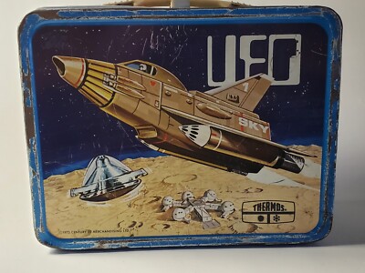 Vintage Thermos 1973 UFO Sky 1 Outer Space TV Show Metal Lunchbox