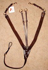 FSS German Leather Elastic V CHECK 3 POINT Soft Sheepskin POSH Breastplate BROWN