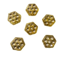 1,000 pcs Transparent Yellow Hexagonal Rhinestone Diamonette Plastic Craft Beads