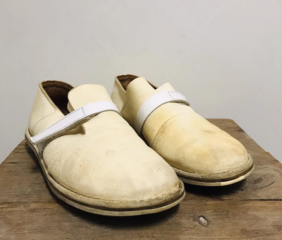 Vintage Trippen White Cream Unisex Leather Flats shoes EUR 41D US 8.5 D Reyes Ivory Leather Ballet Flats | Dolce Vita main image 2