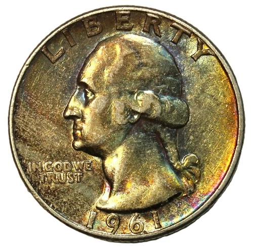 1961 25C Washington Quarter- Choice AU TONED- SMH 1512