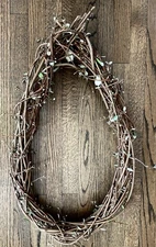 Natural Oval Vine Wreath 28” Primitive Country Farmhouse Wall Wedding Craft
